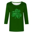 thumbnail image 2 of Patlollav Womens St. Patrick's Day T-shirt 3/4 Sleeve Blouse Round Neck Casual Tops, 2 of 6