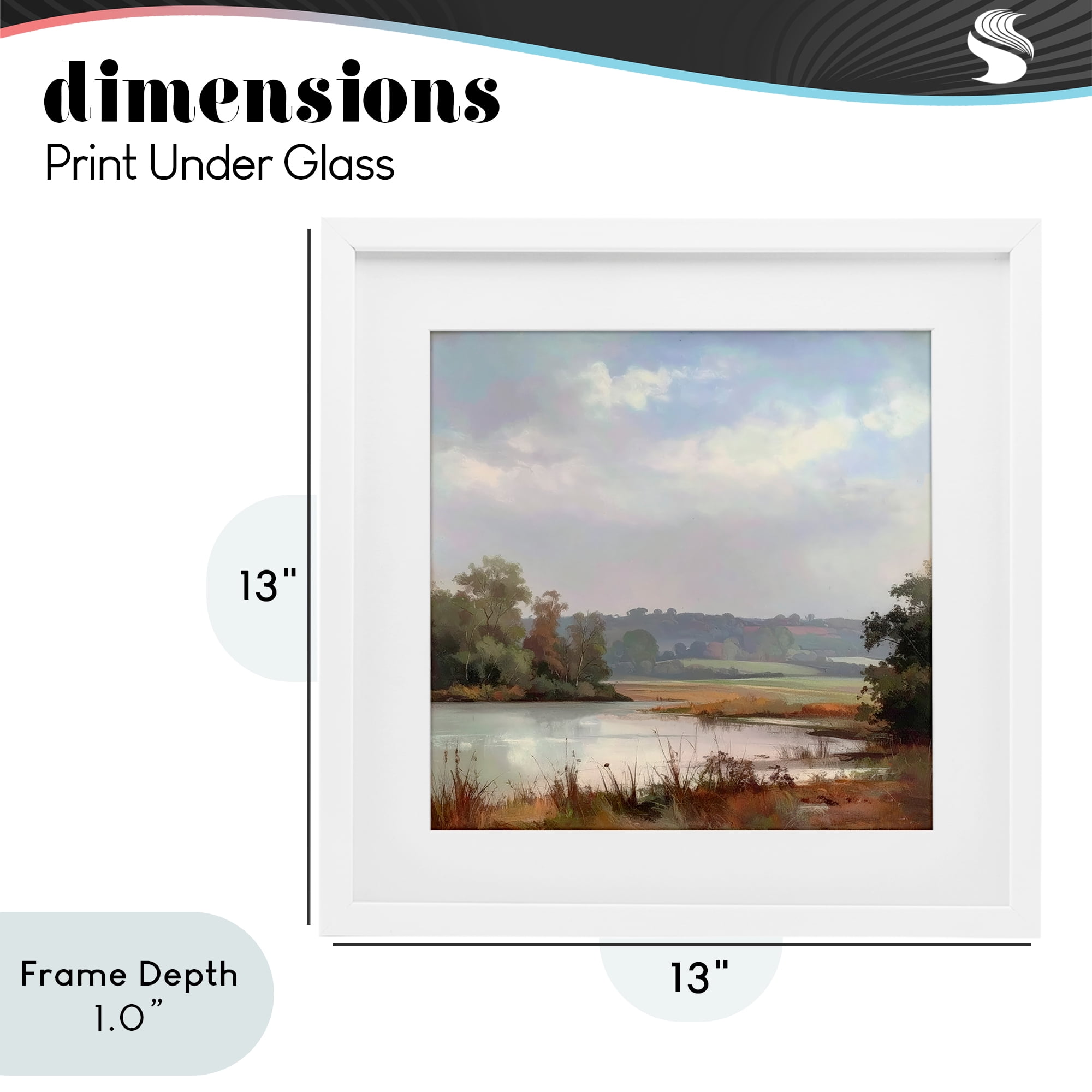 Stupell Industries Riverside Grove Scenery White Framed Print Under Glass, design by Alonza Saunders