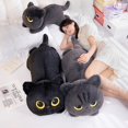thumbnail image 3 of Muñeco de peluche de gato negro de 50 a 90 cm, bonito cojín de almohada grande kawaii, muñeco de peluche de gato negro para niño y niña, regalos de cumpleaños, 3 of 4