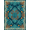 Teal Blue Orange, Pattern 16, variant on ODIKA 8'x10' Washable Area Rug Non-Shedding, Easy Care, Ocean Starfish Border Entry Themed Teal Beachy Nautical Turtle Refined for King Size Bedroom Under Bed, Master Suite