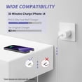 thumbnail image 2 of Cargador rápido MAILESI tipo C de 20 W con USB C a Lightning de 6 pies, 2 of 7