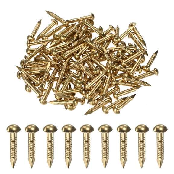 Uxcell 100-Pack Small Tiny Nails, 2.8mm x 20mm Brass Nails Hardware Round Head