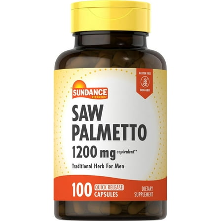 Saw Palmetto 1200mg | 100 Capsules | Non-GMO, Gluten Free Supplement | by Sundance
