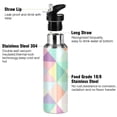 thumbnail image 3 of Yayeee 33oz Insulated Water Bottle Double Wall Stainless Steel with Flip Straw Lid, Abstract Geometric, 3 of 7