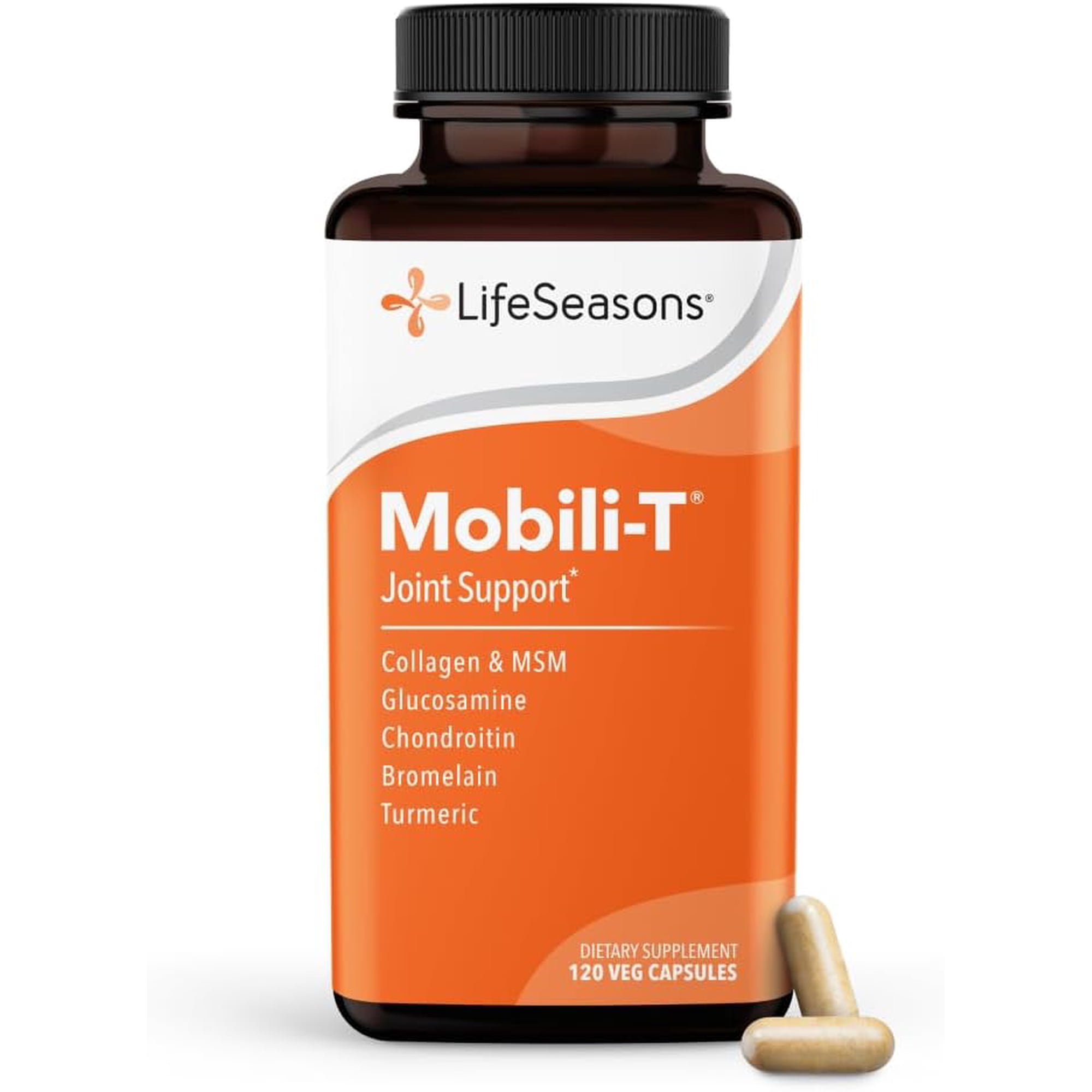 LifeSeasons Mobili-T - Joint Support Supplement - Increase Range of Motion - Rebuild Tissue & Cartilage - MSM Chondroitin Collagen Glucosamine & Turmeric - 120 Capsules