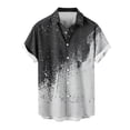 thumbnail image 2 of Styesk T-Shirts pour Homme Mode Décontractée Col Rabattu Imprimé Manches Courtes Chemise Blouse, 2 of 5