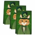 thumbnail image 2 of St. Patrick's Day Kitchen Towels Set of 3, Cute Kitten Cats Shamrock Leaf Wood Green Absorbent Dish Towels for Kitchen, Microfiber Hand Towel, Quick Drying Tea Towel for Cleaning Dishcloths, 2 of 7