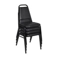 thumbnail image 6 of Regency Kee 48" Round Breakroom Table- Neo Walnut/ Chrome & 4 Restaurant Stack Chairs- Black, 6 of 8