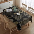 thumbnail image 2 of Black Gothic Sun Moon Pattern Rectangle Tablecloth 60"x84",Waterproof Polyester Rectangle Table Cloth, Wipeable Spillproof Polyester Tablecloth for Dining, Camping, Indoor and Outdoor, 2 of 5