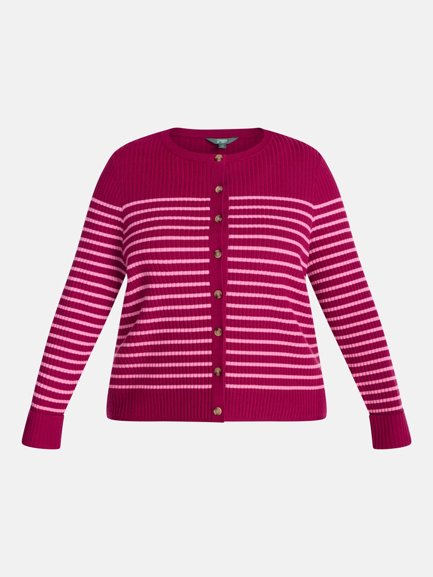 Terra & Sky Women's Plus Cardigan with Long Sleeves, Lightweight, Sizes 0X-5X