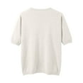 thumbnail image 5 of Arlun Women's Short Sleeve V-Neck Sweaters Casual Lightweight Solid Color Knit Sweater Soft Comfortable Base Layer Pullover Tops White XL, 5 of 5