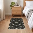 thumbnail image 3 of ODIKA 2'x3' Ultra-Soft Accent Mat, Composition Bold Geometric Abstract Layered Patterned Retro Cream None Washable, Bare feet friendly, Easy Care Indoor rug for Bedside, Footrest, 3 of 7