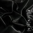 thumbnail image 5 of Flxxie 4 Pieces King Silky Satin Sheet Set for Hair and Skin, Includes Flat Sheet, Deep Pocket Fitted Sheet and Pillowcases, Black, 5 of 6