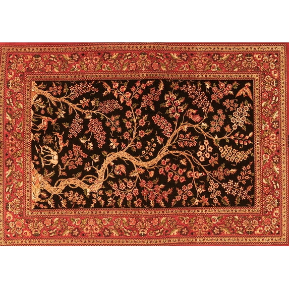 Ahgly Company Indoor Rectangle Persian Orange Traditional Area Rugs, 7' x 9'