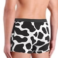 thumbnail image 4 of Men's Boxer Briefs, Black White Cow Print pattern Soft Comfy Mens Underwear Boxer Briefs Breathable With Widen Waist, 4 of 7