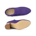 thumbnail image 4 of BLISSFUL STEP Ankle Boots Solid Round Toe Side Zip Buckle Heels Purple 7.5, 4 of 7