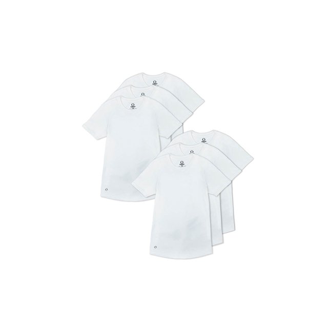 OTECKA T-Shirt à Col Rond en Coton Supima pour Homme Coupe Ajustée avec Évacuation de l'Humidité -6 Paquets