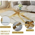 thumbnail image 5 of 3-Piece Tempered Glass Coffee Table Set, 1 Coffee Table & 2 End Tables with Geometric Metal Legs for Living Room, Office, 5 of 9