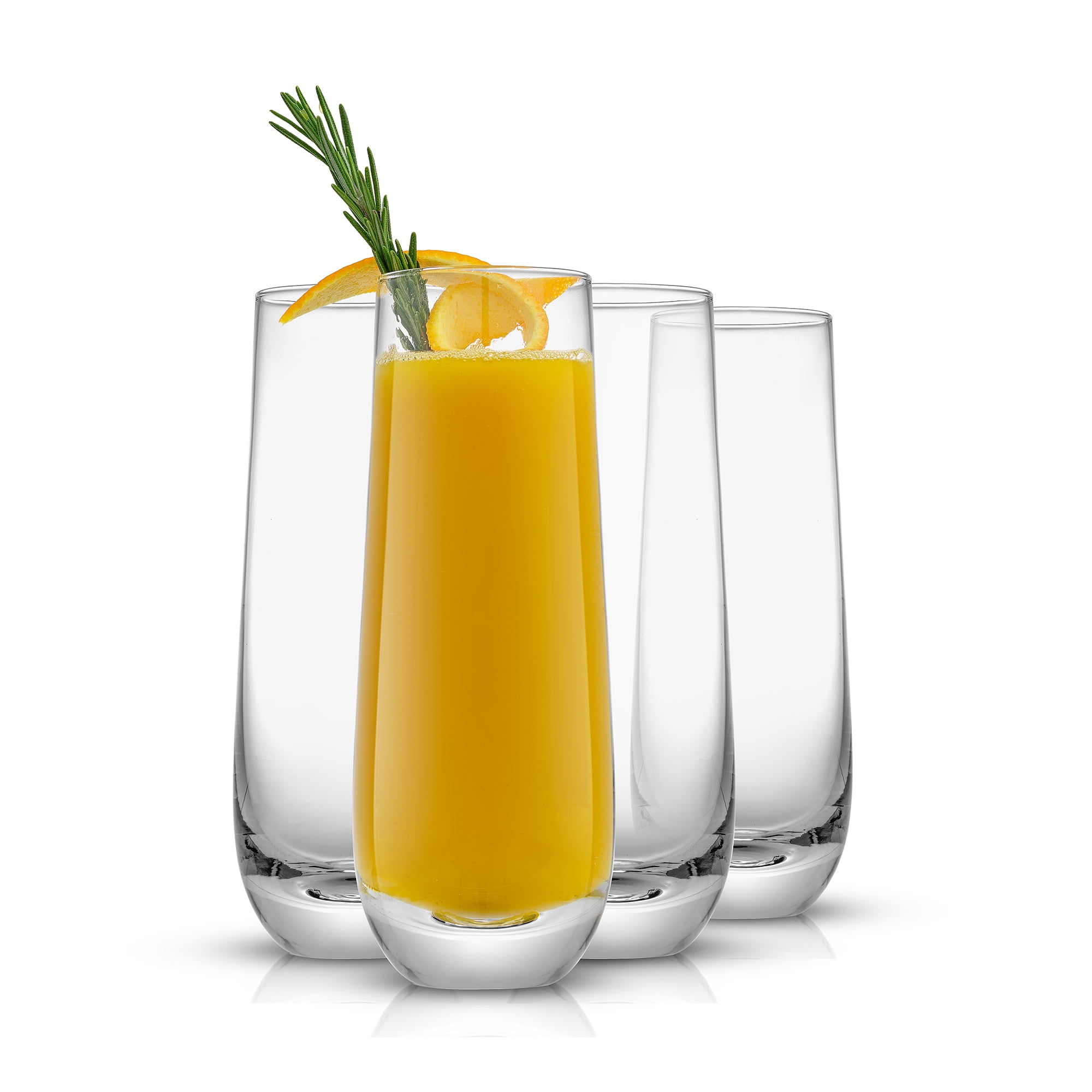 JoyJolt Milo Stemless Champagne Flutes 9.5 oz (Set of 8)