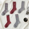 thumbnail image 3 of Tumao Fashion Cotton Socks for Women, Heart Bow Pattern Cute Novelty Grey Red Socks, Soft Thin Lightweight Breathable Casual & Athletic 5 Packs, 3 of 6