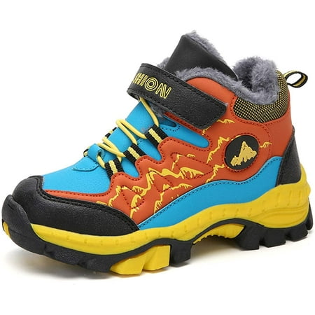 

Kids Boys Winter Hiking Boots Warm Lined Snow Boots Anti Collision Anti-Skid Athletic Outdoor Adventure Camping Trekking Shoes