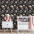 thumbnail image 6 of Peel and Stick Wallpaper Seamless Skulls Flowers Gothic Style Decor Self Adhesive Removable Renter Friendly Contact Paper for Bedroom 24in x 118in, 6 of 8