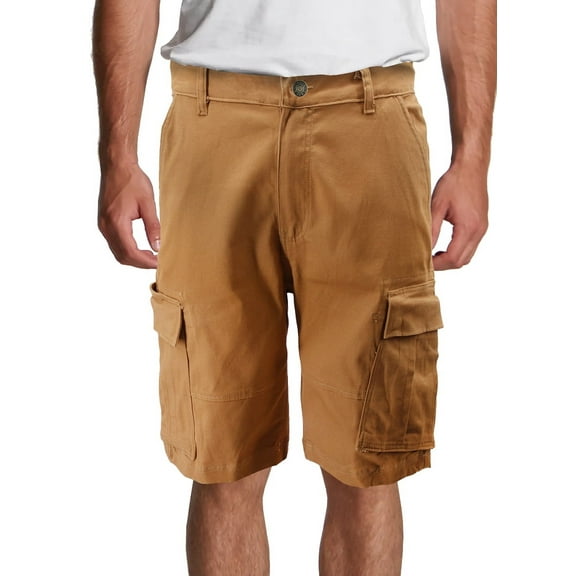 Men's Classic Casual Lightweight Utility Multi Pocket Cargo Shorts (Khaki, 38)