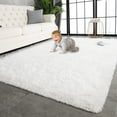 thumbnail image 1 of Alfombra borrosa de felpa TWINNIS, 274 x 335 cm, color crema y blanco, 1 of 6