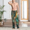 thumbnail image 2 of Sikiie Emerald Color Gold Marble Pajama Pants Men, PJ Bottoms, Sleep & Lounge Pants-Large, 2 of 6