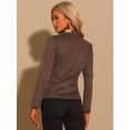 thumbnail image 3 of Chaqueta de Gamuza Sintética para Mujer Chaqueta de Cuero con Cuello de Solapa y 2 Botones marrón M, 3 of 5