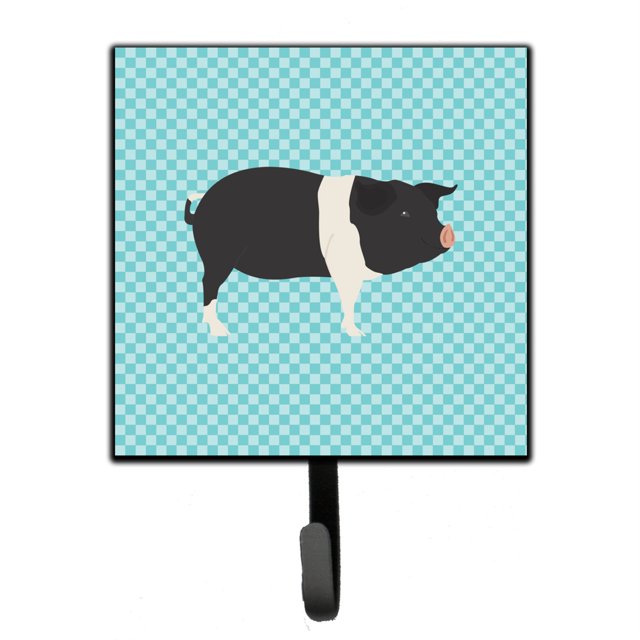 "Treasures Hampshire Pig Blue Check Gancho de pared, pequeño, multicolor" Caroline's Treasures BB8113SH4