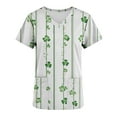 thumbnail image 6 of purcolt Women's St. Patrick's Scrub Tops Casual V Neck Short Sleeve Medical Uniform Soft Stretch Scrub Shirts with Pockets, 6 of 7