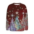 thumbnail image 4 of Womens Christmas Tree Outfits Graphic Pullovers Christmas Printed Shirts Shining Star Sweatshirt Santa Claus Garments Festival Fashion Blouses Clothing, 4 of 5