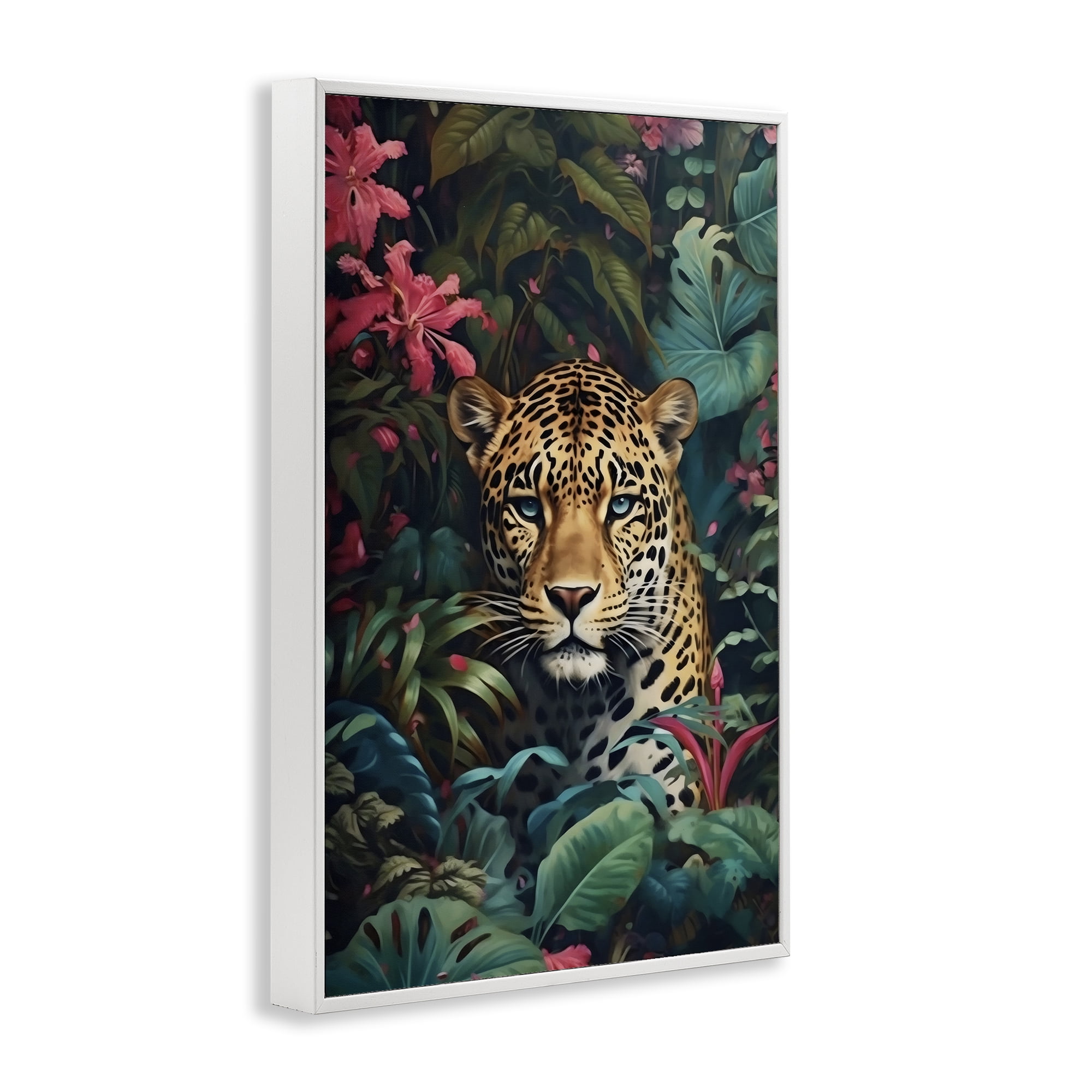 Stupell Industries Jaguar with Silent Emerald Gaze White Framed Giclee Art, design by Creative Studio