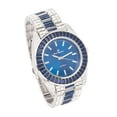 thumbnail image 4 of Watch on and Bust Down The Wrist with Lotta of The Whitest and Colorful Crysal Clear Flawless Baquettes! New Luxury Bling'ed Out Charles Raymond Timepiece - ST10377 (Cuban Silver Jet Blue), 4 of 6