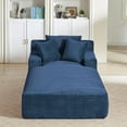 thumbnail image 6 of Lovableguy Oversized Chaise Lounge Chair Indoor,Corduroy Upholstered Single Lounge Couch,Cloud Sleeper Sofa Bed for Living Room,Bedroom,No Assembly Required,Blue, 6 of 7
