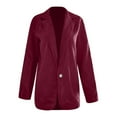 thumbnail image 4 of felwors Womens Baggy Corduroy Blazer Jacket Dressy Casual Work Suit Jacket Fall Winter Trendy Coat Outerwear Wine, XXL, 4 of 5