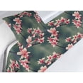 thumbnail image 3 of Asian Bed Runner Set, Branches of Cherry Blossoms Japan Cultural Sakura Flower Symbol of Hope, Decorative Bedding Scarf & a Pillow Sham for Hotels Homes, Twin, Dark Cadet Blue and Pink, by Ambesonne, 3 of 3