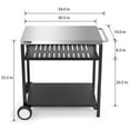 thumbnail image 4 of OuterMust Outdoor Three-Shelf  Grill Cart Moveable Pizza Oven and Food Prep Table with Wheels, Silver & Black, 4 of 7