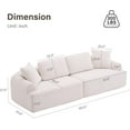 thumbnail image 2 of Oversized Sectional Sofa for Living Room, 102’’ Modern Luxury Plush Boucle 4-Seater Extra Deep & Wide Seat I-Shaped Cloud Couch with 4 Throw Pillows, No Assembly Needed, Cream White, 2 of 7
