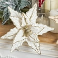 thumbnail image 4 of Large Glitter Christmas Flowers, Artificial Velvet Cloth Christmas Tree Flower Ornaments Fold Floral for Christmas New Year Party Wedding Decorations (White), 4 of 10