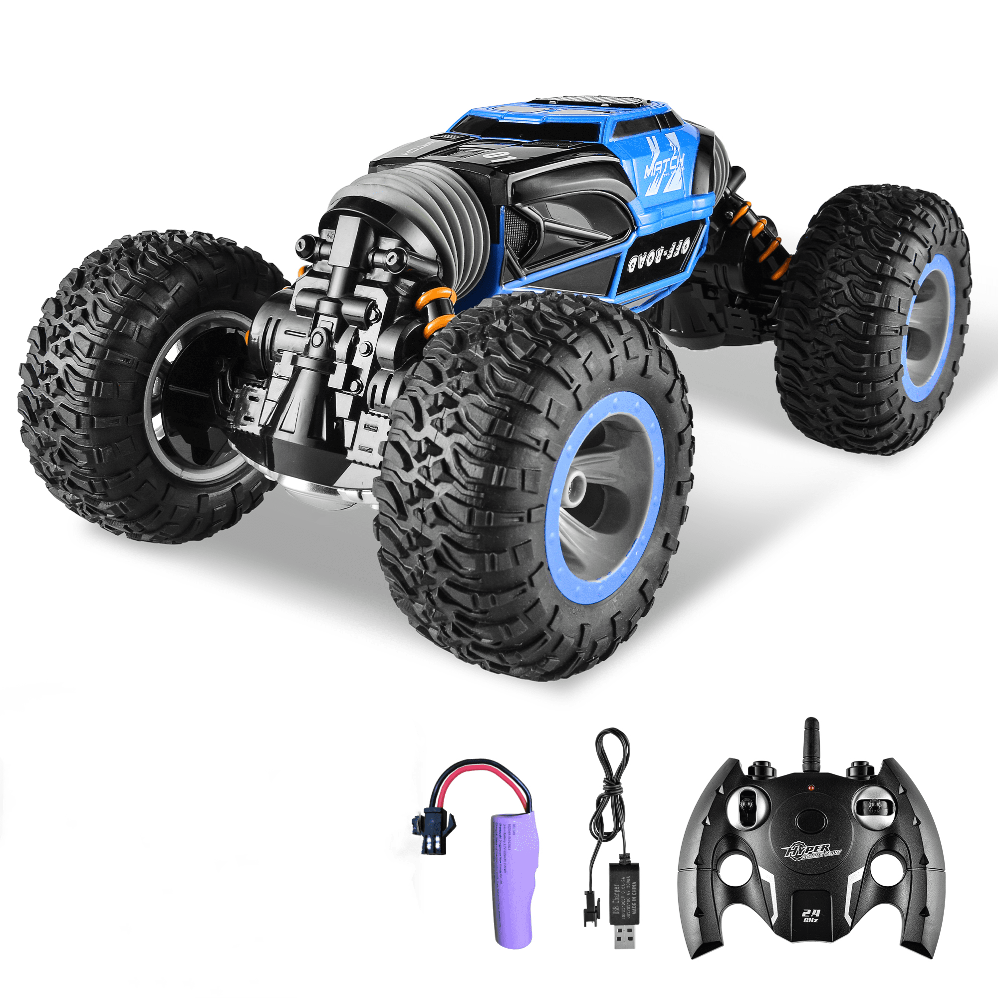 UsTZtai Voiture Cascade Télécommandée à Moins de 5 $, Retournement à 360 Degrés avec Lumières DEL, Jouet Véhicule RC pour Garçons et Filles, Voiture Durable pour Jeu Intérieur Extérieur et Cadeau