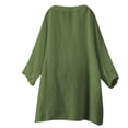 thumbnail image 3 of DGMIOCS Linen Shirts for Women Dressy Casual 2026 Short Sleeve V Neck Tunic Tops Loose Summer Blouses Trendy Green XXXXL, 3 of 4