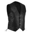 thumbnail image 4 of Bcfgryg Men`s Faux Leather Vest Adjustable Lace Up Sides Motorcycle Biker Sleeveless Jacket Waistcoat Black L, 4 of 4