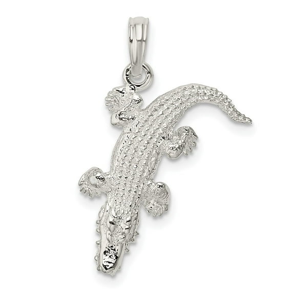 Auriga 925 Sterling Silver Polished 3D Alligator Pendant for Women(L- 27.5mm, W- 18.5mm)