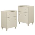 thumbnail image 6 of WAMPAT Nightstands Set of 2, Modern Large Bedside Tables with Adjustable Storage Shelf, Wooden Accent Cabinets with Drawer and Door for Bedroom, Beige Linen Printed, 6 of 6