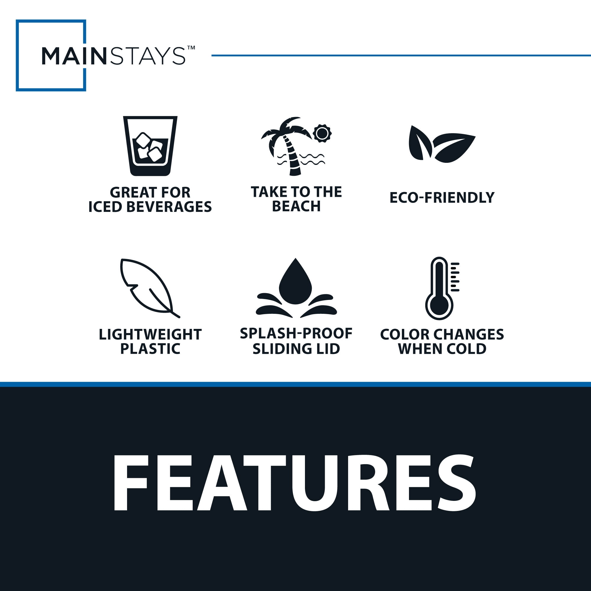 Mainstays Fishbowl Tumbler 40 fl oz, Blue