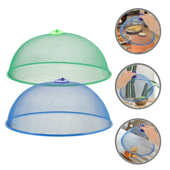 MLINS 2pcs Iron Mesh Food Covers for Picnics BBQs Outdoor Dining Metal Mesh Food Dome Cover for Indoors Outdoors