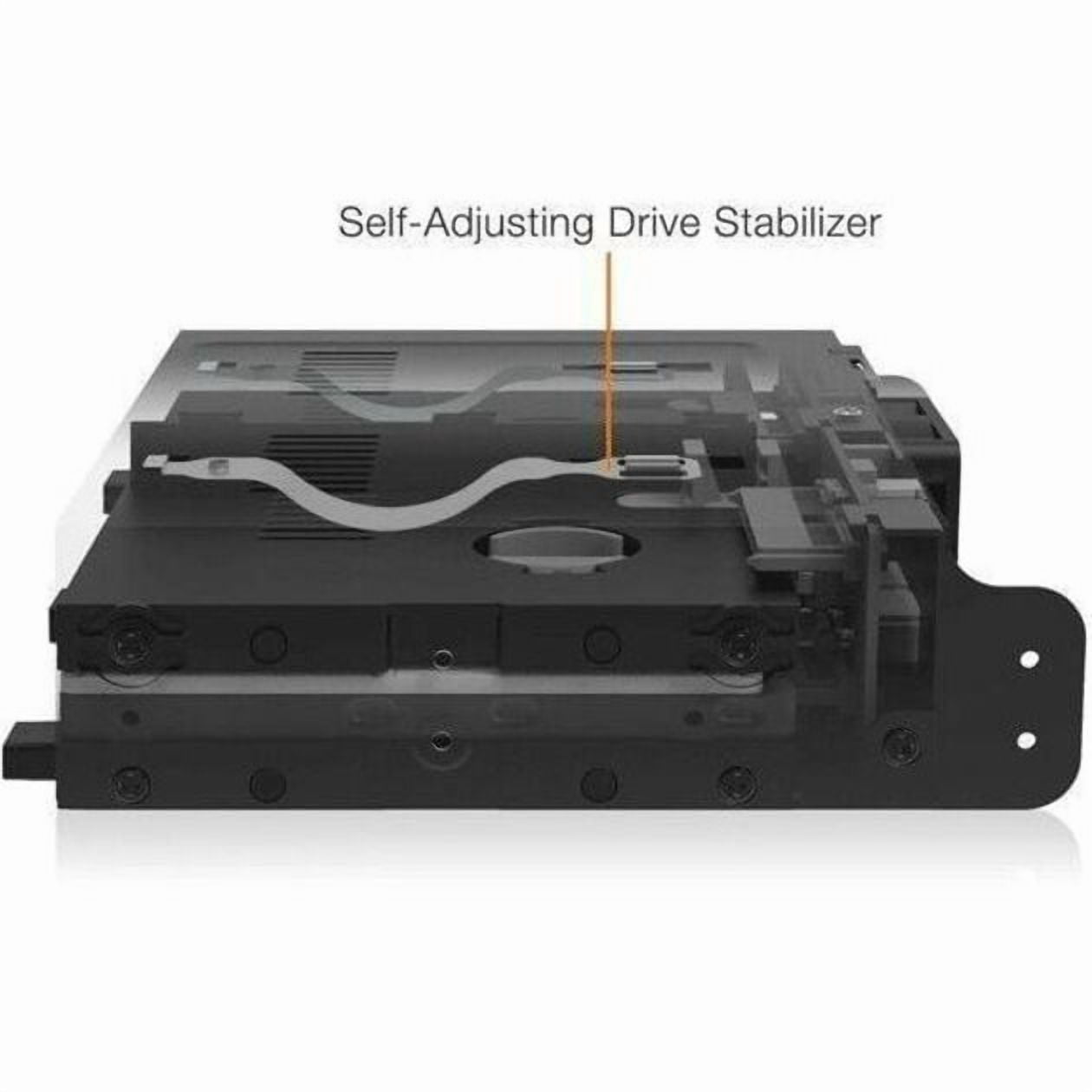 Icy Dock FlexiDOCK MB014SP-B R1 Drive Enclosure for 5.25" SATA/600, 12Gb/s SAS - SATA Host Interface - Black (mb014sp-br1)