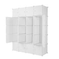 thumbnail image 6 of Zimtown Wardrobe Closets,20 Cube Organizer Stackable Plastic Cube Storage Shelves with 3 Hanging Rods,White, 6 of 7